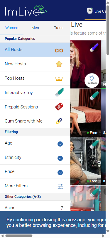 ImLive responsive mobile interface
